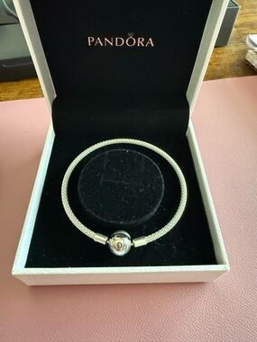 Pandora Silver Mesh Bracelet with Logo Sphere Clasp - Silver